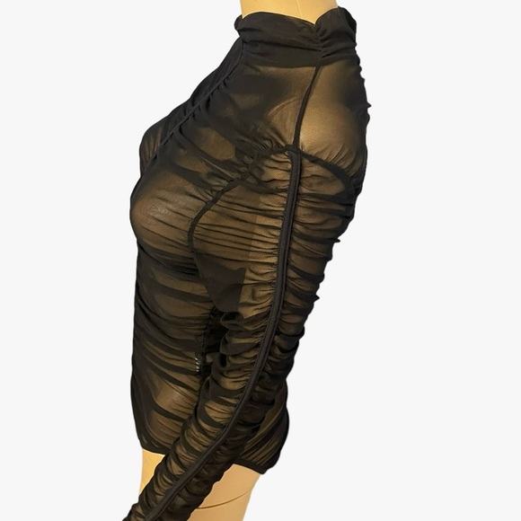 FASHION NOVA Mesh Bodysuit Black Long Sleeve Bodysuit - Picture 7 of 10